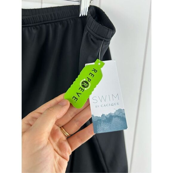 NWT Swim by CACIQUE Black Swim Skirt Size 28 built in briefs $53 - Picture 8 of 14